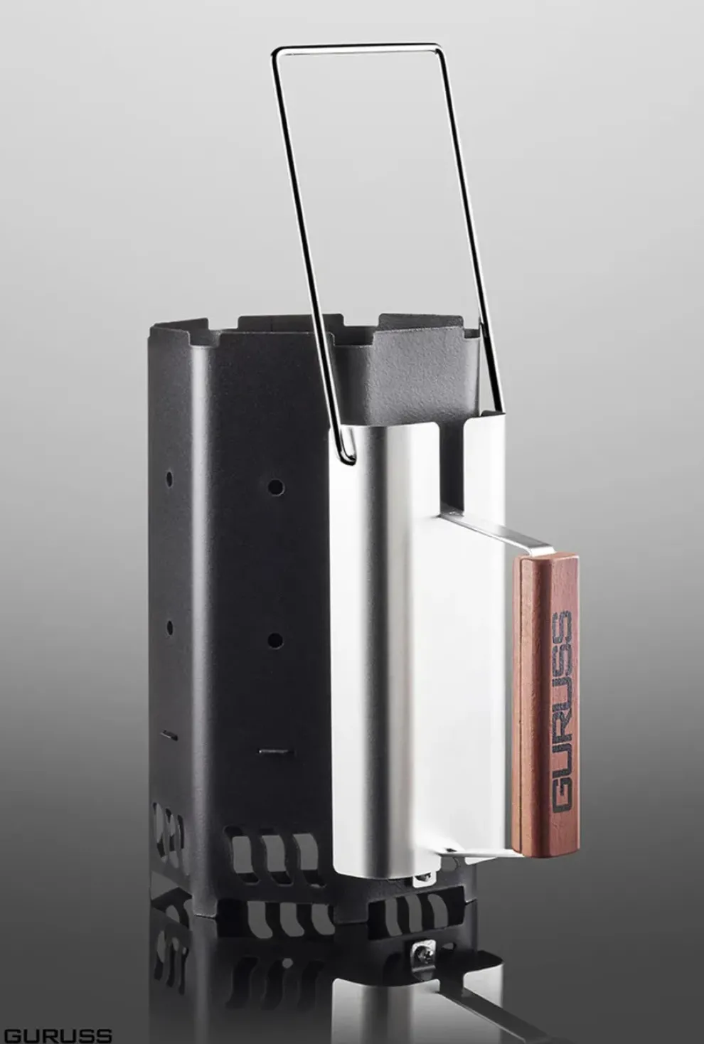 Guruss Volcano Chimney Starter, 30cmx18cmx31cm, Matte Black