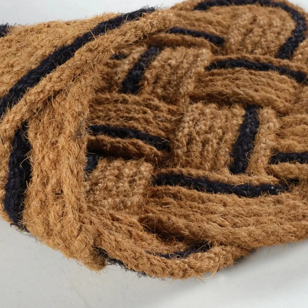 Kaşmir Rugs 7/24 Black Naturel Coco Door Mat, 45cmx75cm, Multi