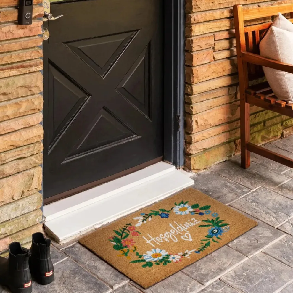 Kaşmir Rugs 7/24 Welcome Coco Door Mat, 45cmx75cm, Multi