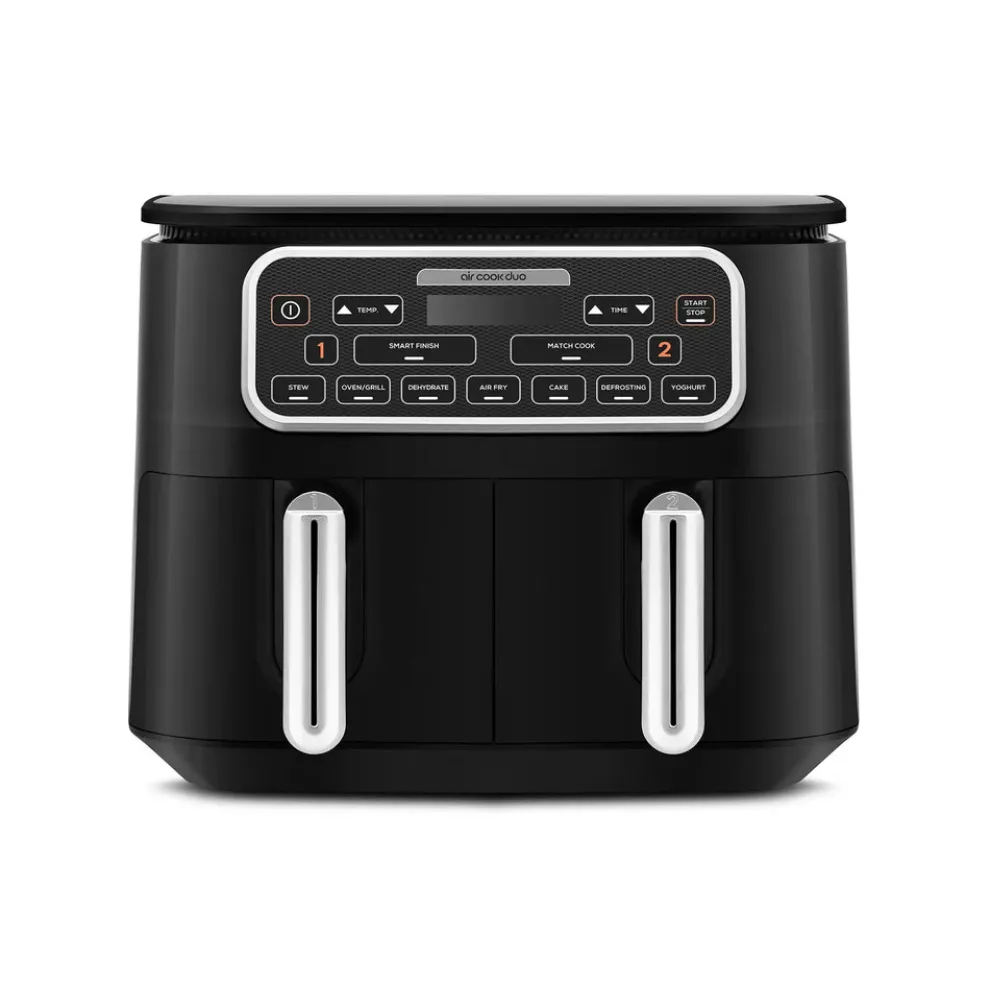 Karaca Air Cook Duo 2-in-1 Air Fryer with Stew Function, 8L, 2500W, Black Chrome
