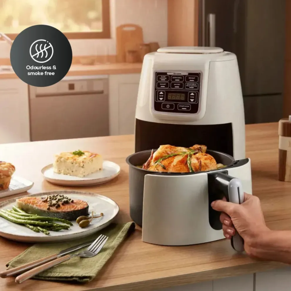 Karaca Air Cook XL 2 in 1 Air Fryer with Stew Function, 4L, 1550W, Starlight