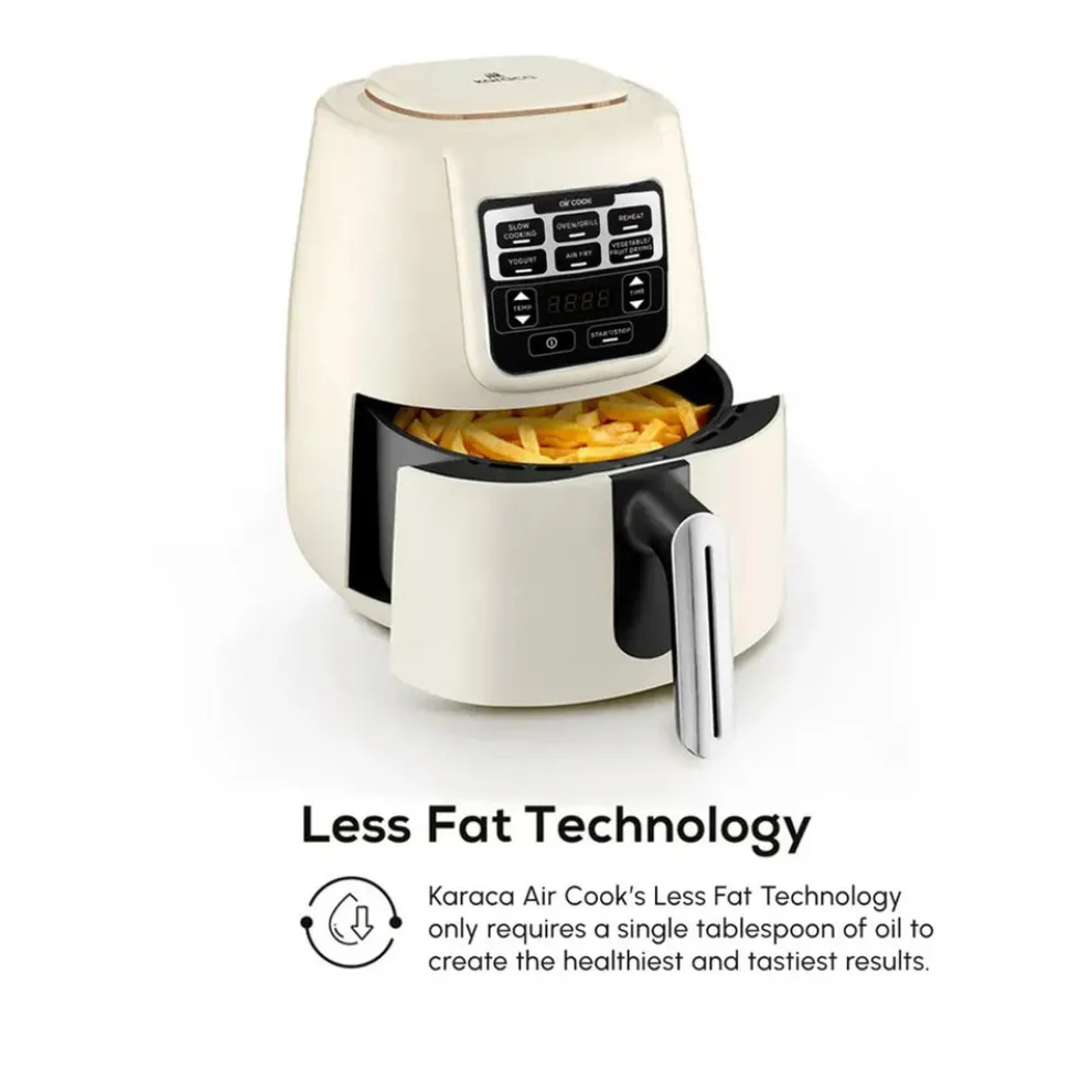 Karaca Air Cook XL 2 in 1 Air Fryer with Stew Function, 4L, 1550W, Starlight