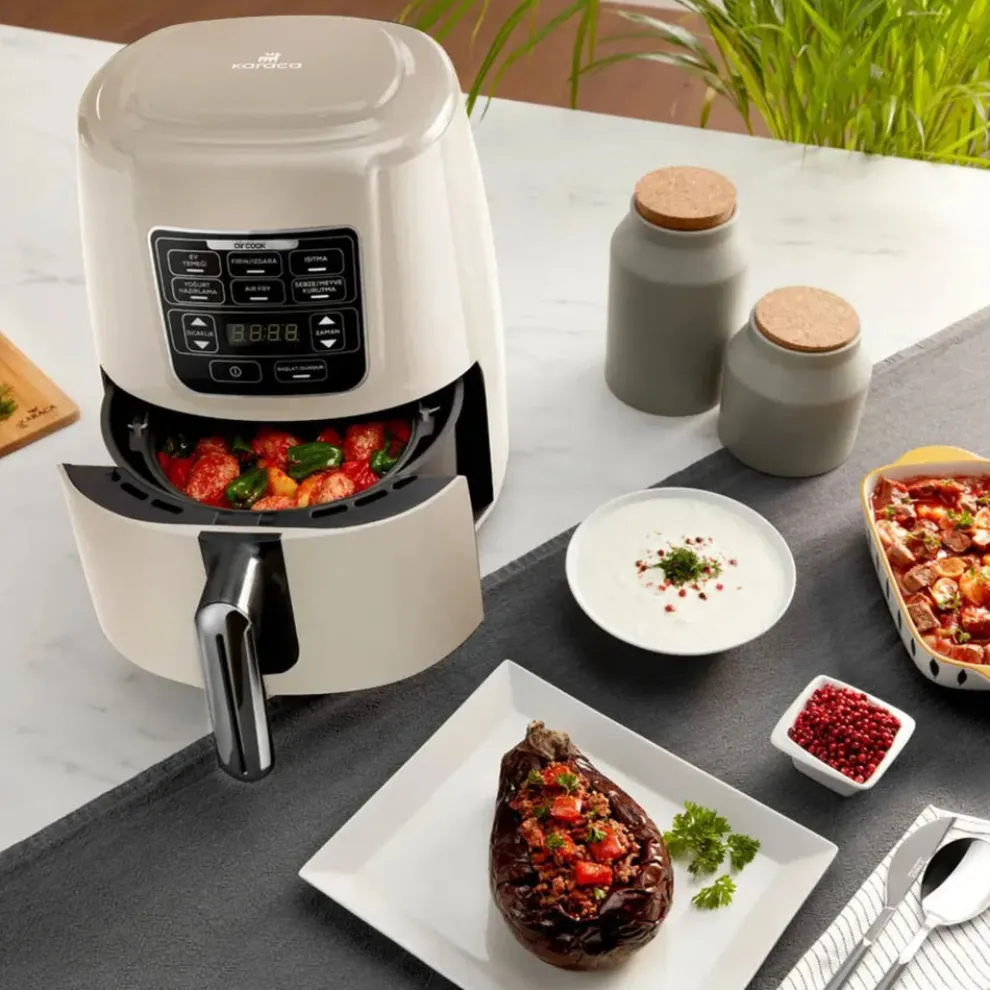 Karaca Air Cook XL 2 in 1 Air Fryer with Stew Function, 4L, 1550W, Starlight