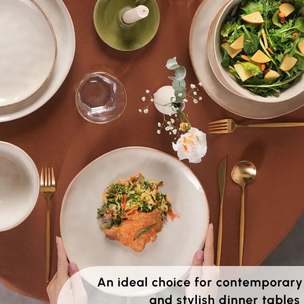 Karaca Aria 24-Piece Reactive Glaze Dinner Set for 6 People, Beige