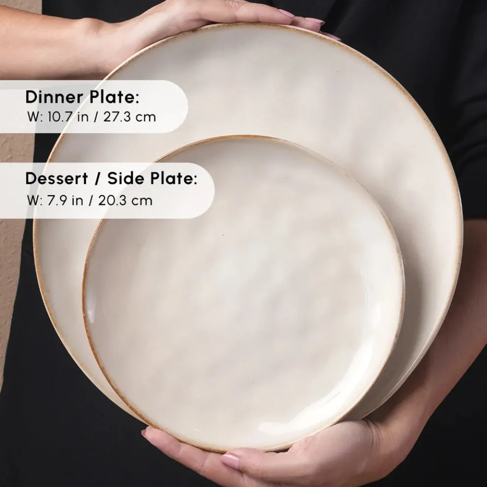 Karaca Aria 24-Piece Reactive Glaze Dinner Set for 6 People, Beige