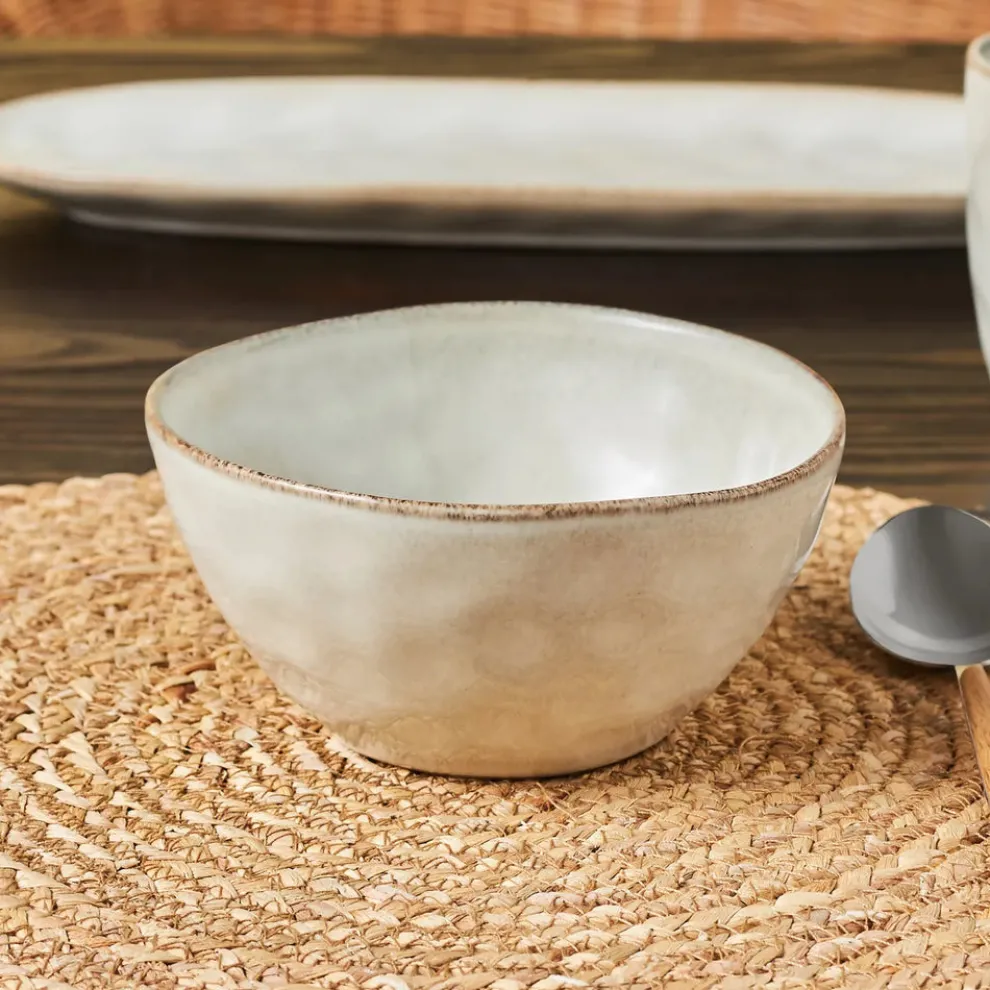 Karaca Aria Reactive Glaze CerealSoup Bowl, 16cm, Beige