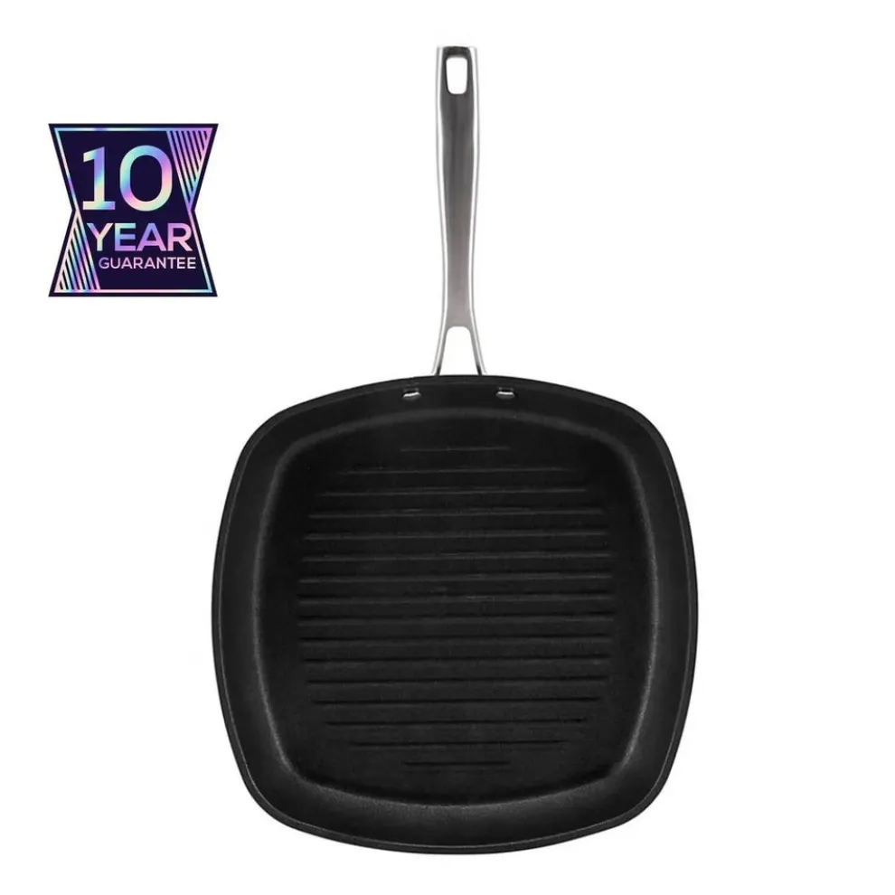 Karaca BioDiamond Pro Non-Stick Induction Griddle Pan, 28cm, Black