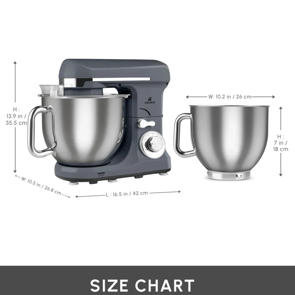 Karaca Blendburst Stand Mixer, 5.7L, 1400W, Grey