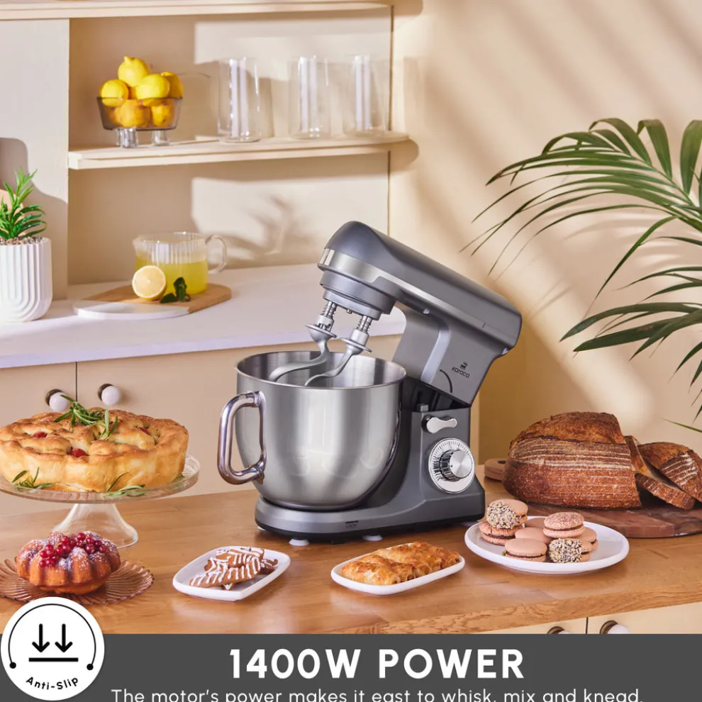 Karaca Blendburst Stand Mixer, 5.7L, 1400W, Grey