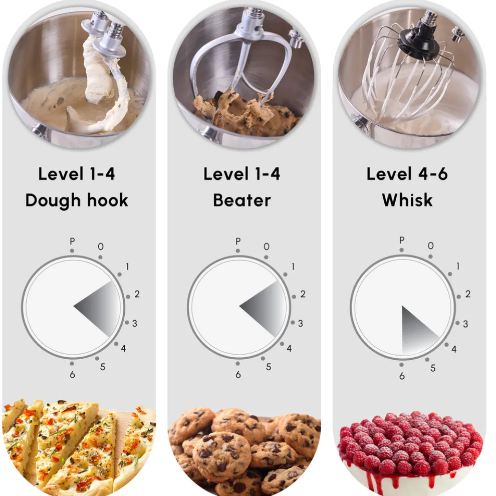 Karaca Blendburst Stand Mixer, 5.7L, 1400W, Grey