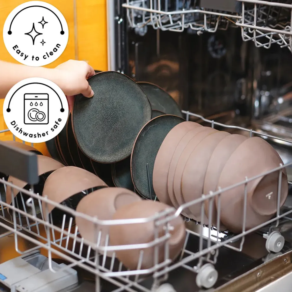 Karaca Bonn 24-Piece Reactive Glaze Dinner Set for 6 People, Multi