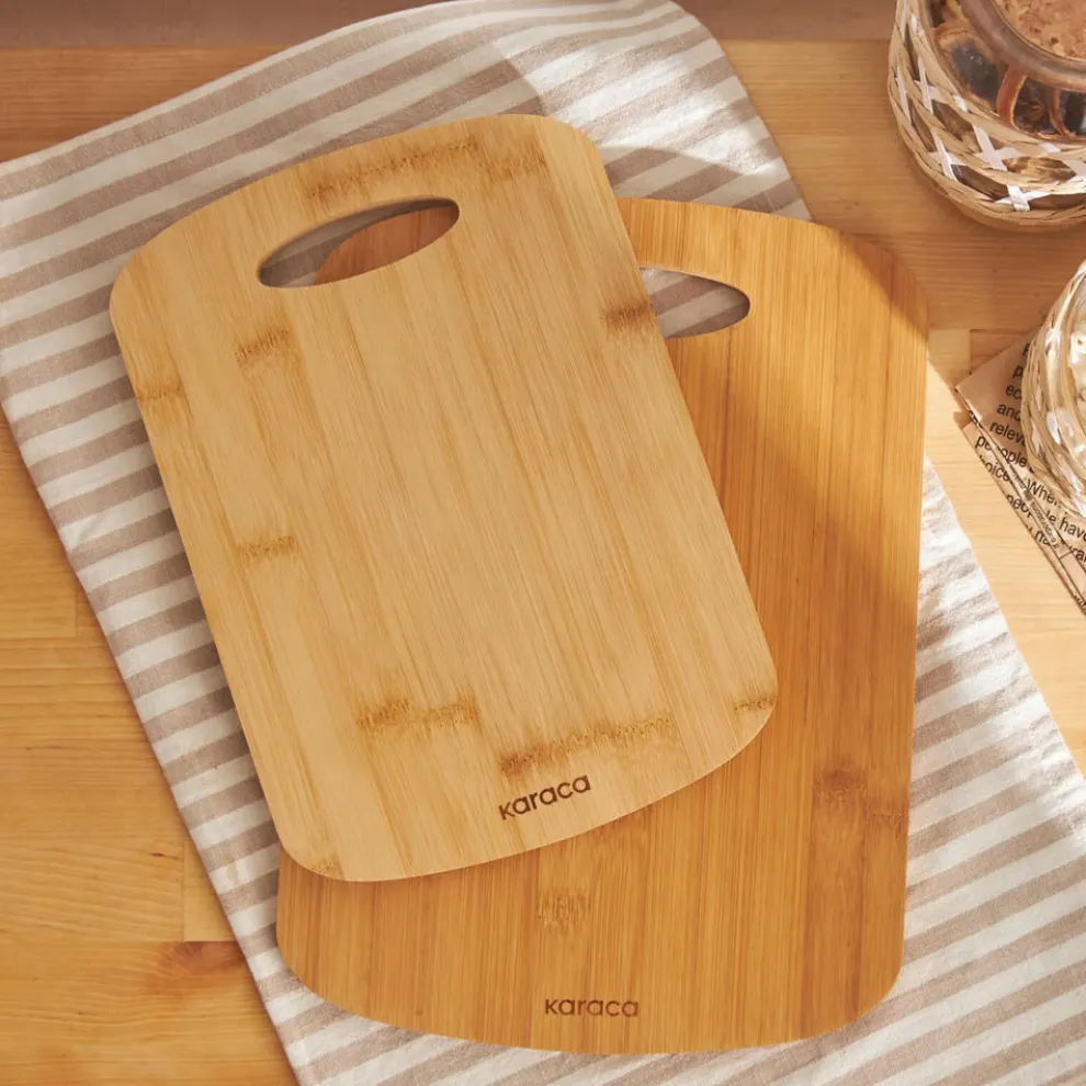 Karaca Defne 2 Piece Bamboo Chopping Board, Wood