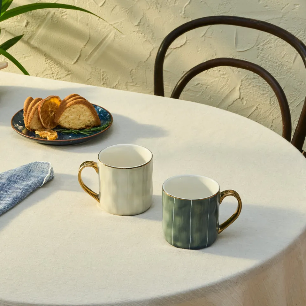 Karaca Diego 2 Piece Stoneware Mug Set, 350ml, Multicolour