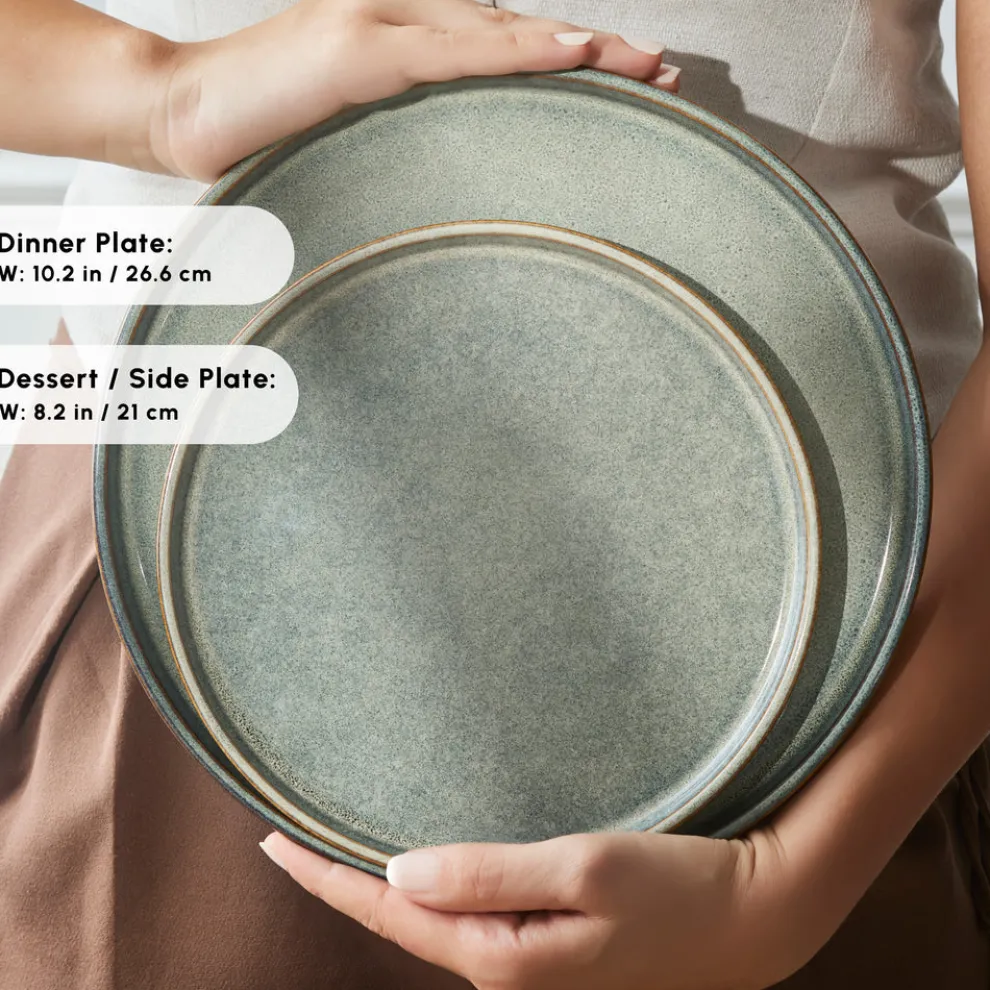 Karaca Earth Collection Skal 55-Piece Stoneware Dinner Set for 12 People, Grey