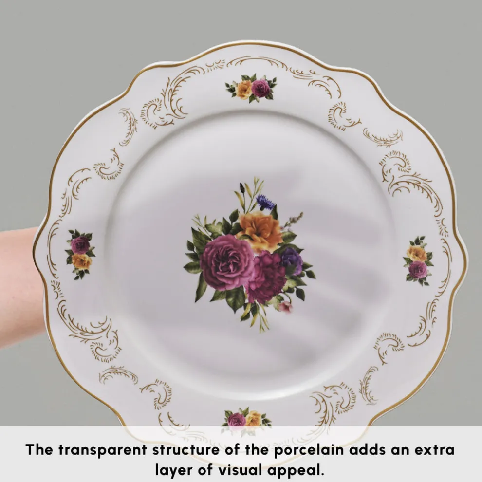 Karaca Forever Bone China Antique 24-Piece Dinner Set for 6 People, Multi