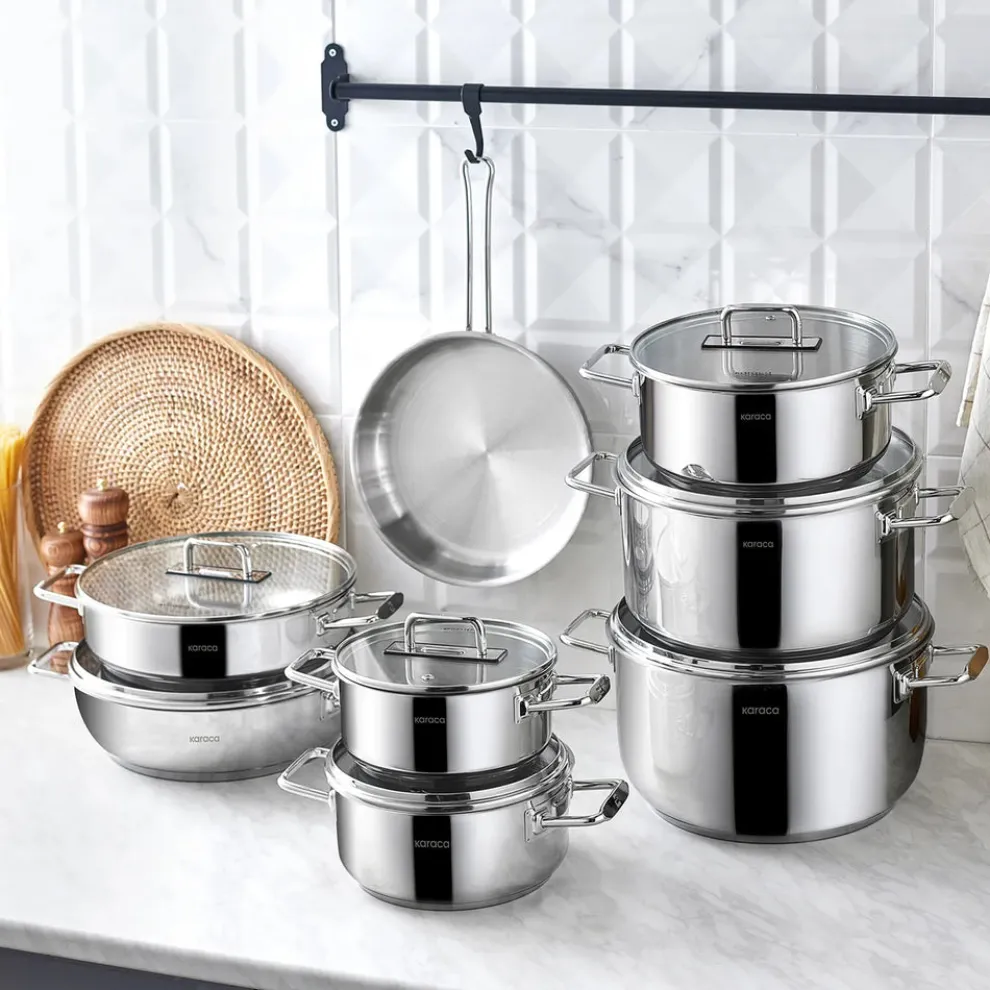 Karaca Grace Stainless Steel Induction Saucepan, 14cm, Silver