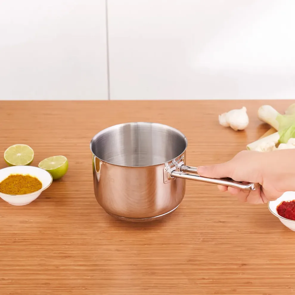 Karaca Grace Stainless Steel Induction Saucepan, 14cm, Silver