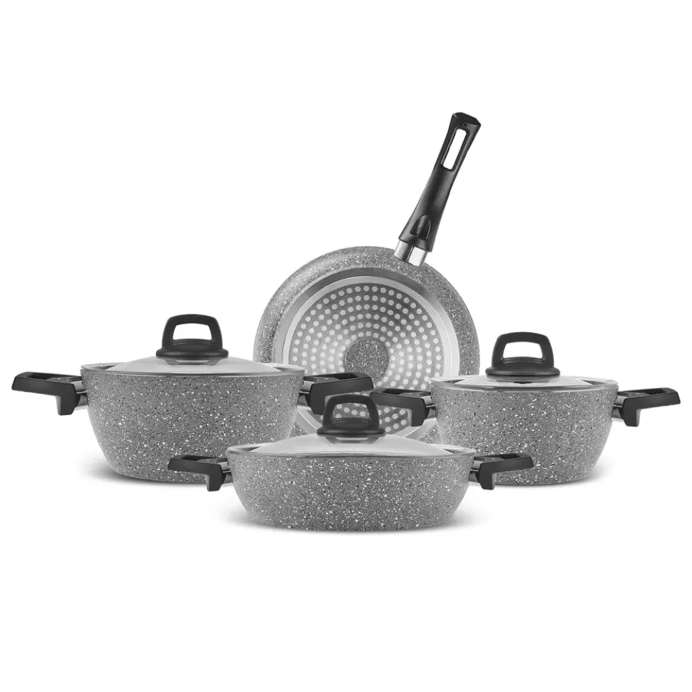 Karaca Gris Biogranite 7-Piece Non-Stick Induction Cookware Set, Grey