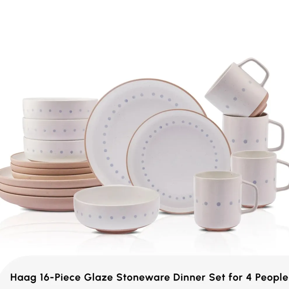 Karaca Haag 16-Piece Stoneware Dinner Set for 4 People, Multi