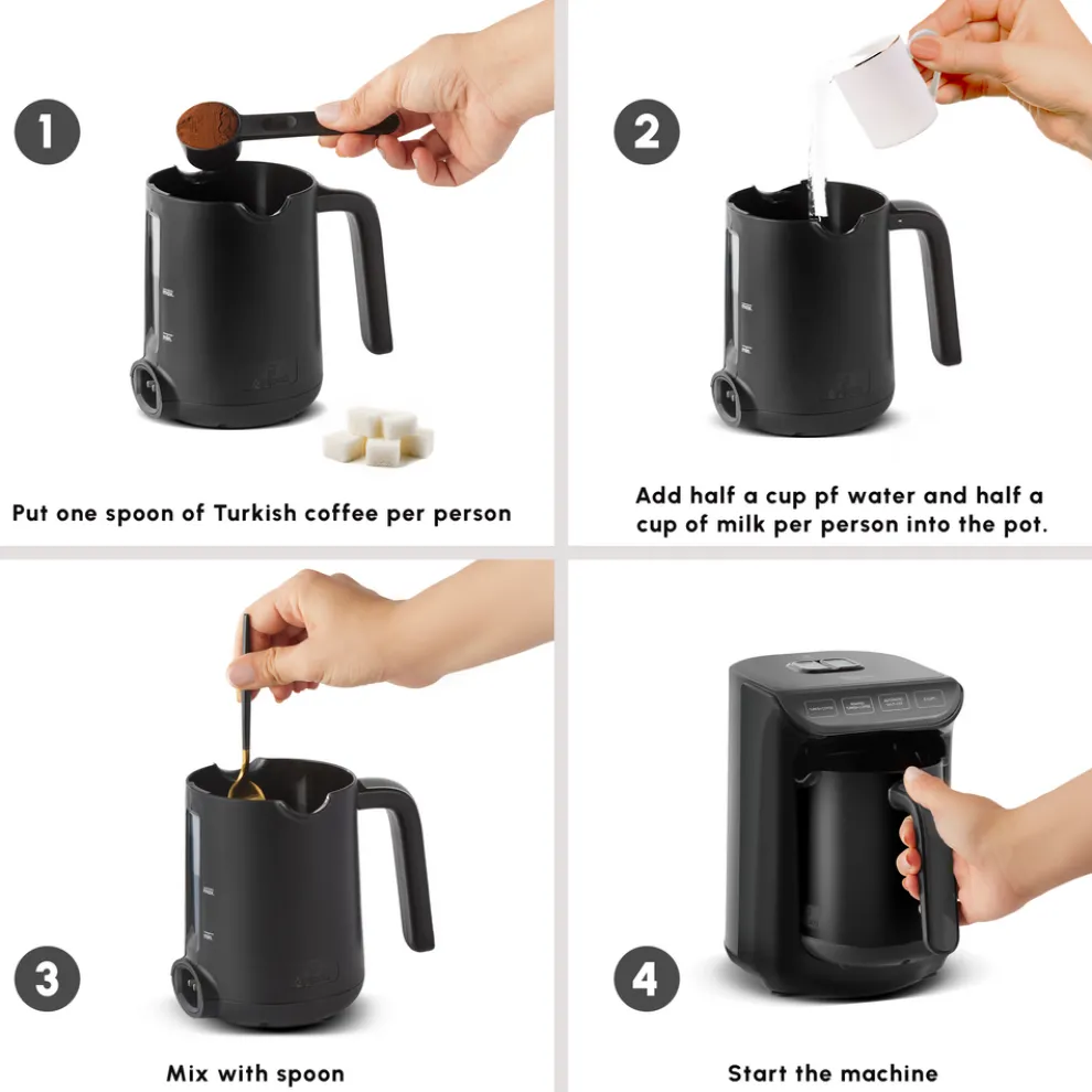 Karaca Hatır Köz Milky Turkish Coffee Maker, 535W, Galaxy Grey