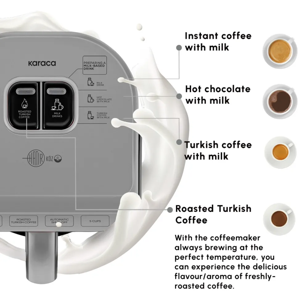 Karaca Hatır Köz Milky Turkish Coffee Maker, 535W, Galaxy Grey