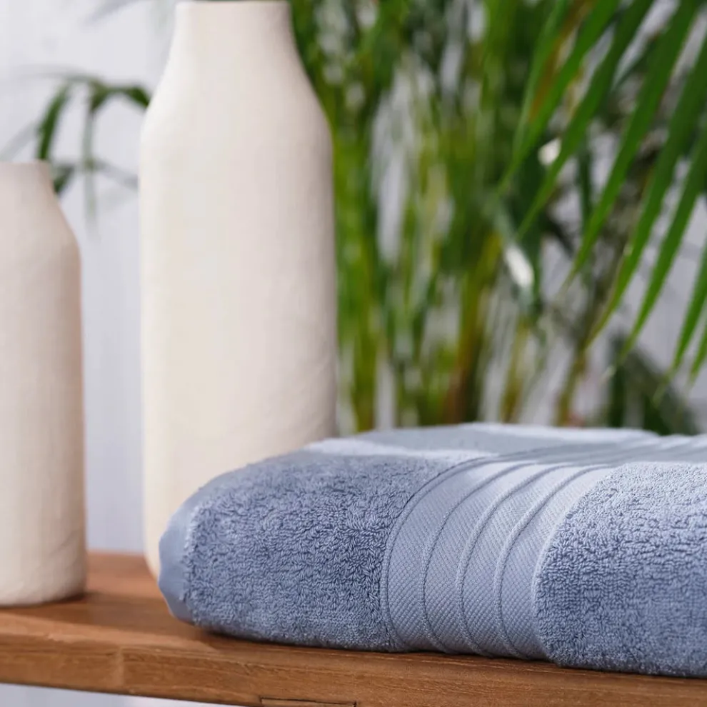 Karaca Home 100% Turkish Cotton Bath Towel, 85cmx150cm, Blue