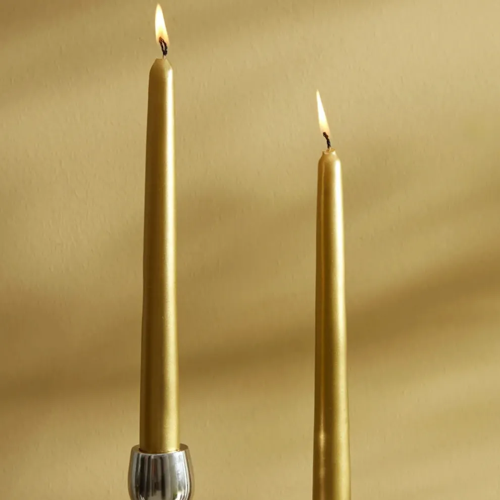 Karaca Home Andy 2-Piece Candle, 24cm, Gold