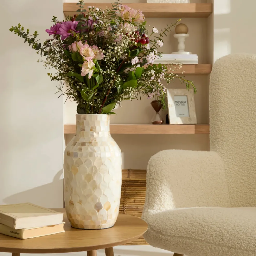 Karaca Home Carrie Vase, 16cm, White