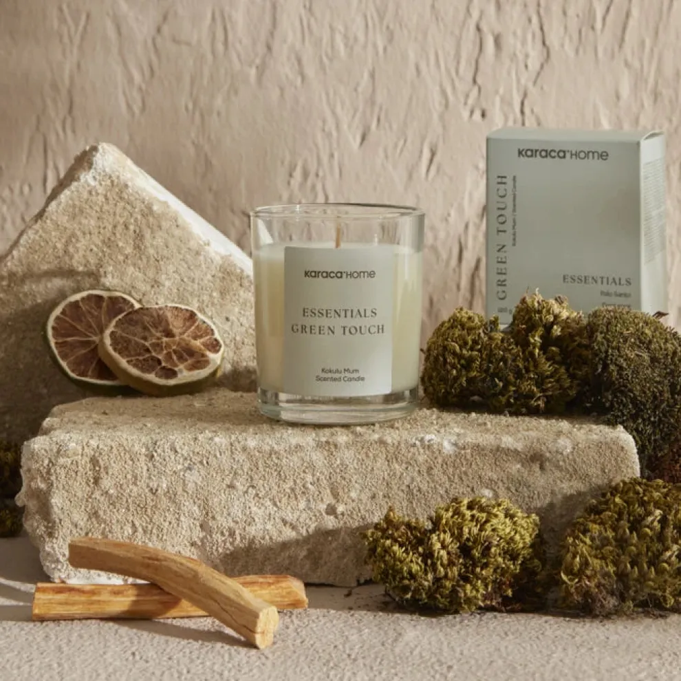Karaca Home Essential Green Touch Candle, Aquamarine
