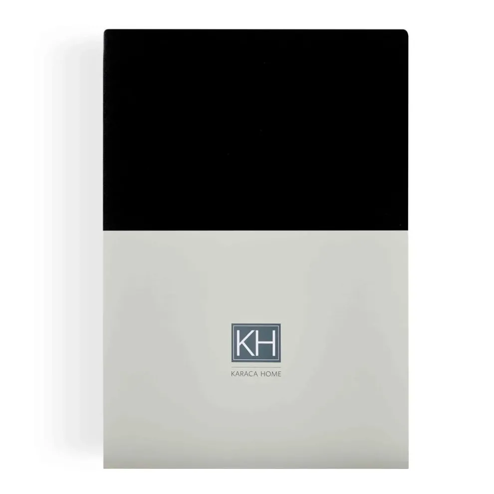 Karaca Home Jersey 100% Turkish Cotton Fitted Sheet, King, Anthracite