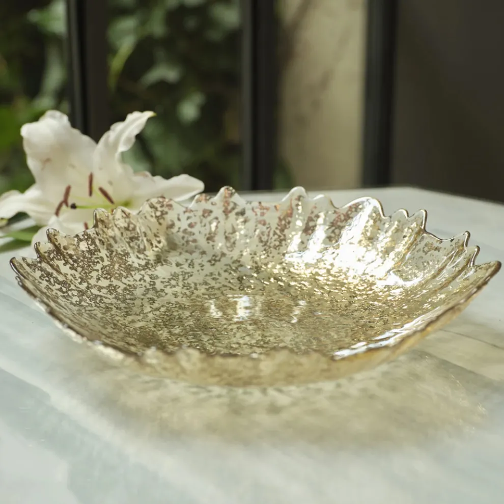 Karaca Home Jolie Decorative Plate, 33cm, Gold