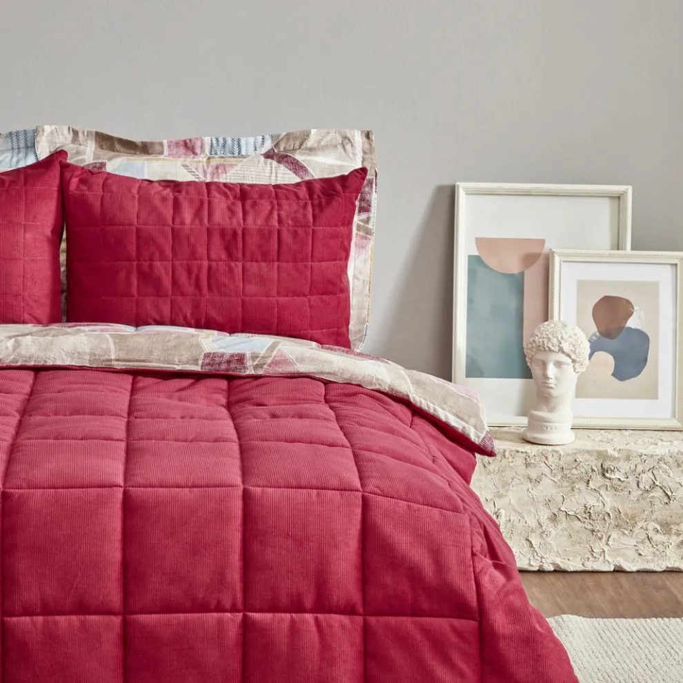 Karaca Home Lydia Bedding Set, Double, Burgundy