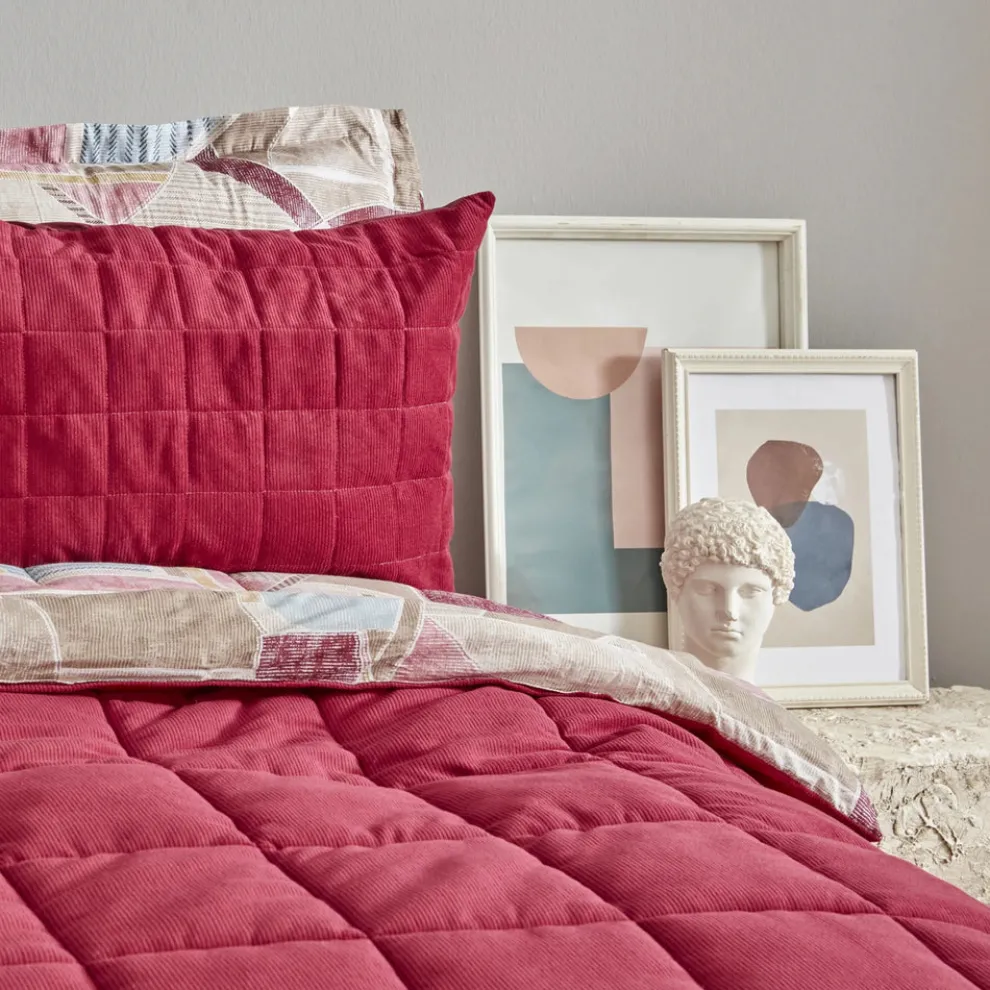Karaca Home Lydia Bedding Set, Double, Burgundy