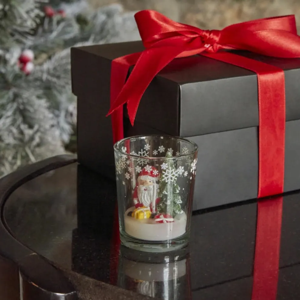 Karaca Home New Year Tiny House Glass Candle, 5.5x6.5cm, Multi