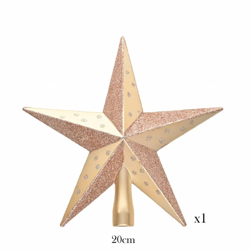 Karaca Home New Year Christmas Star Tree Topper, 20cm, Gold