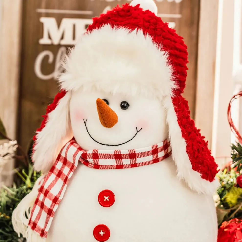 Karaca Home New Year Christmas Snowman Plush Toy Decoration, 23cm, Multi