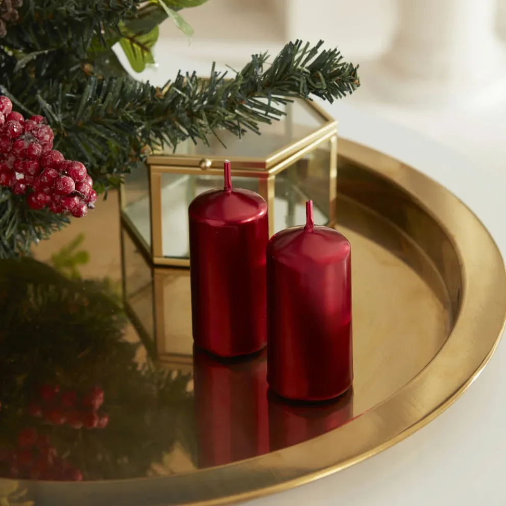 Karaca Home Pillar Candle, 3,5x8cm, Red