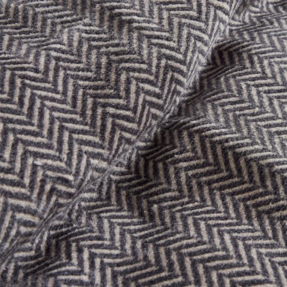 Karaca Home Sandra Herringbone Pattern Blanket, 200x220cm, Double, Grey