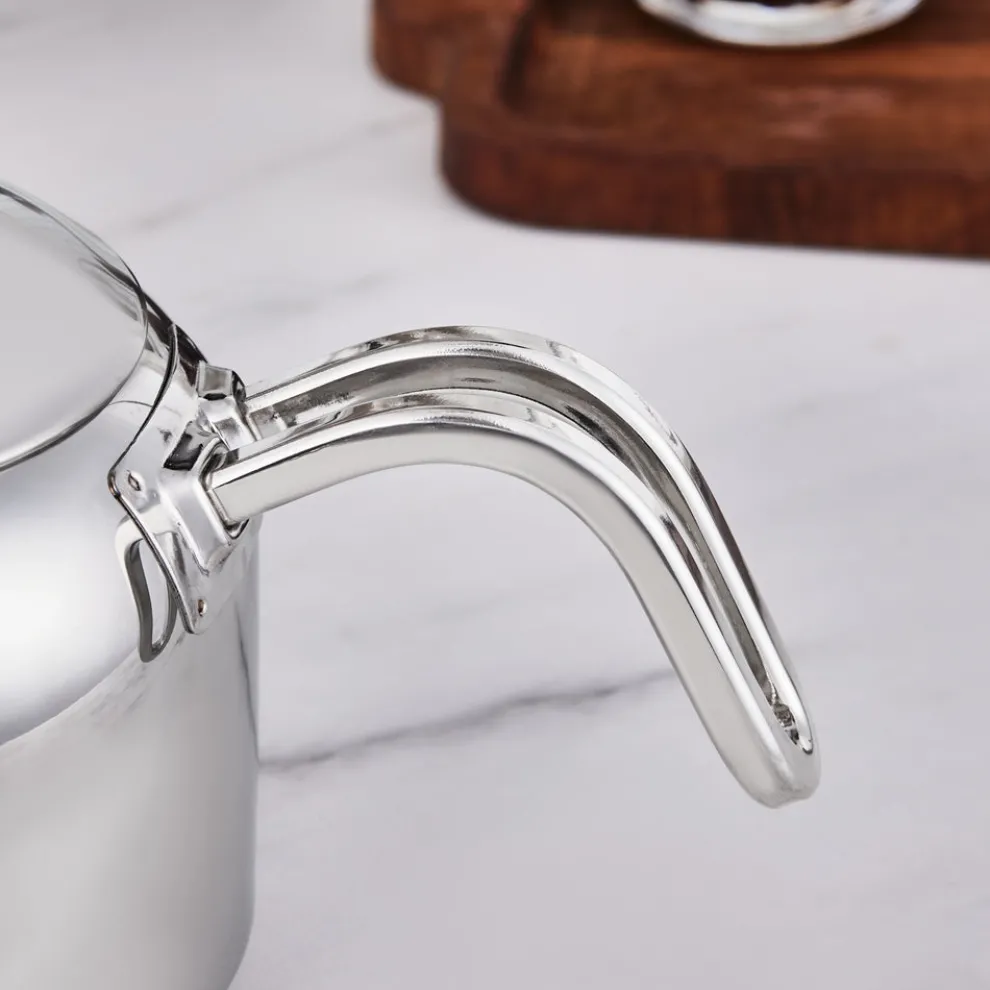 Karaca Manes Stainless Steel Induction Teapot Set, Medium, Metal