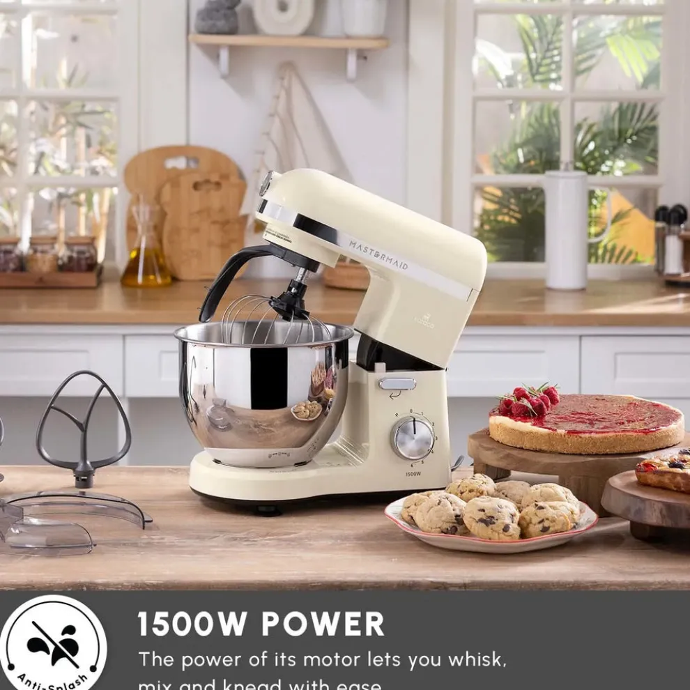 Karaca Mastermaid Chef Pro Zero Side Tech Stand Mixer, 5L, 1500W, Soft Cream
