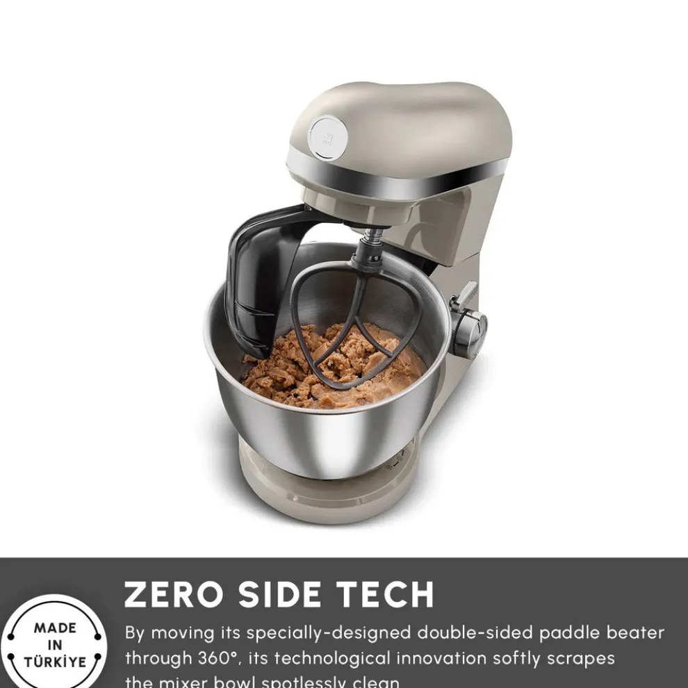 Karaca Mastermaid Chef Pro Zero Side Tech Stand Mixer, 5L, 1500W, Soft Cream