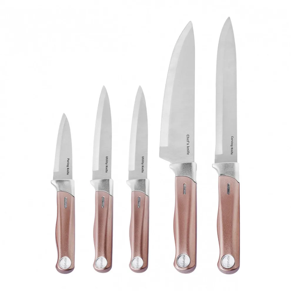 Karaca Mastermaid 6-Piece Knife Set, Rose Gold