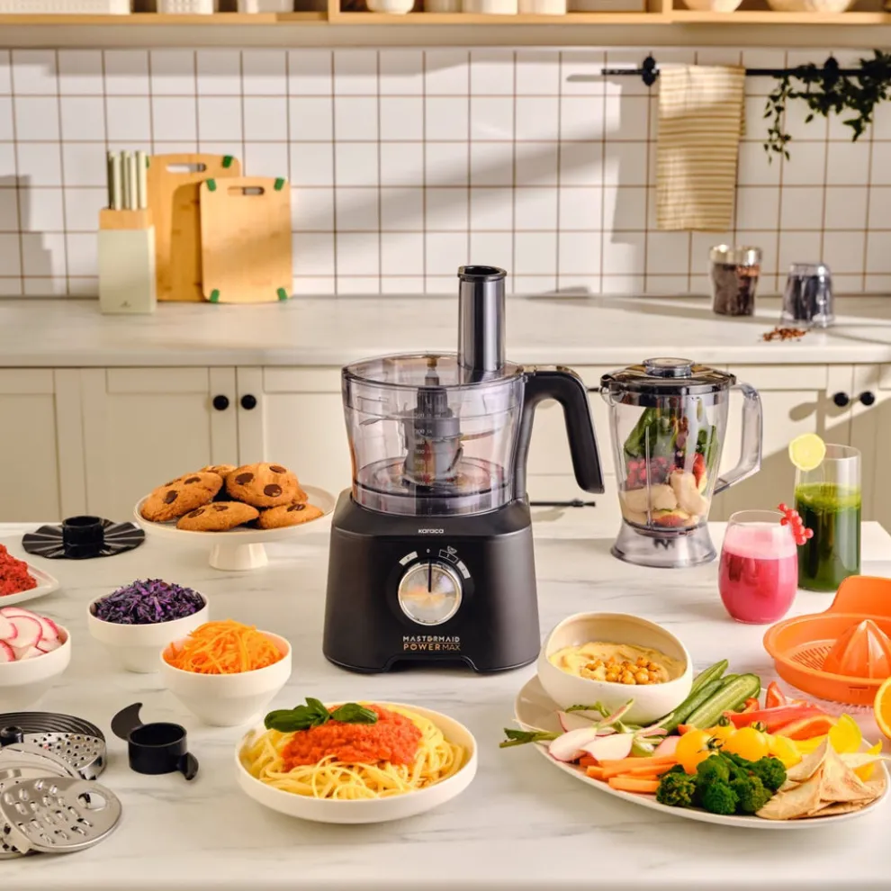 Karaca Mastermaid Power Multifunctional 11 in 1 Food Processor Set, 2500W, Black Silver