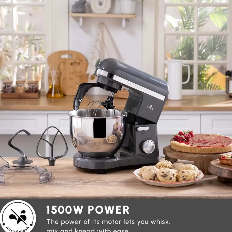 Karaca Mastermaid Chef Pro Zero Side Tech Stand Mixer, 5L, 1500W, Space Grey