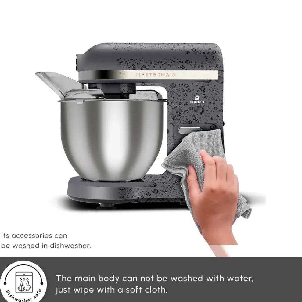 Karaca Mastermaid Chef Pro Zero Side Tech Stand Mixer, 5L, 1500W, Space Grey