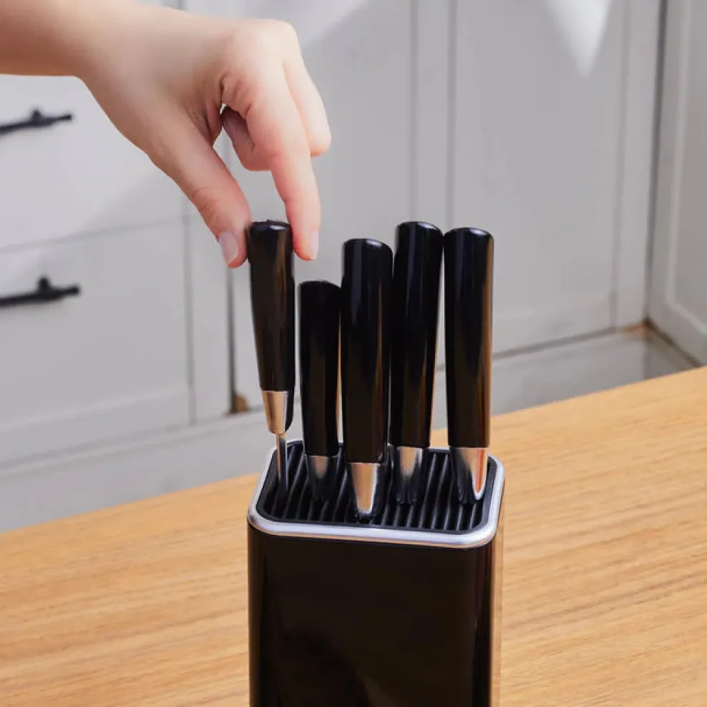 Karaca Mastersharp 6-Piece Stainless Steel Knife Set, 30cm, Black