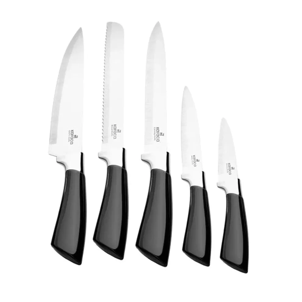 Karaca Mastersharp 6-Piece Stainless Steel Knife Set, 30cm, Black