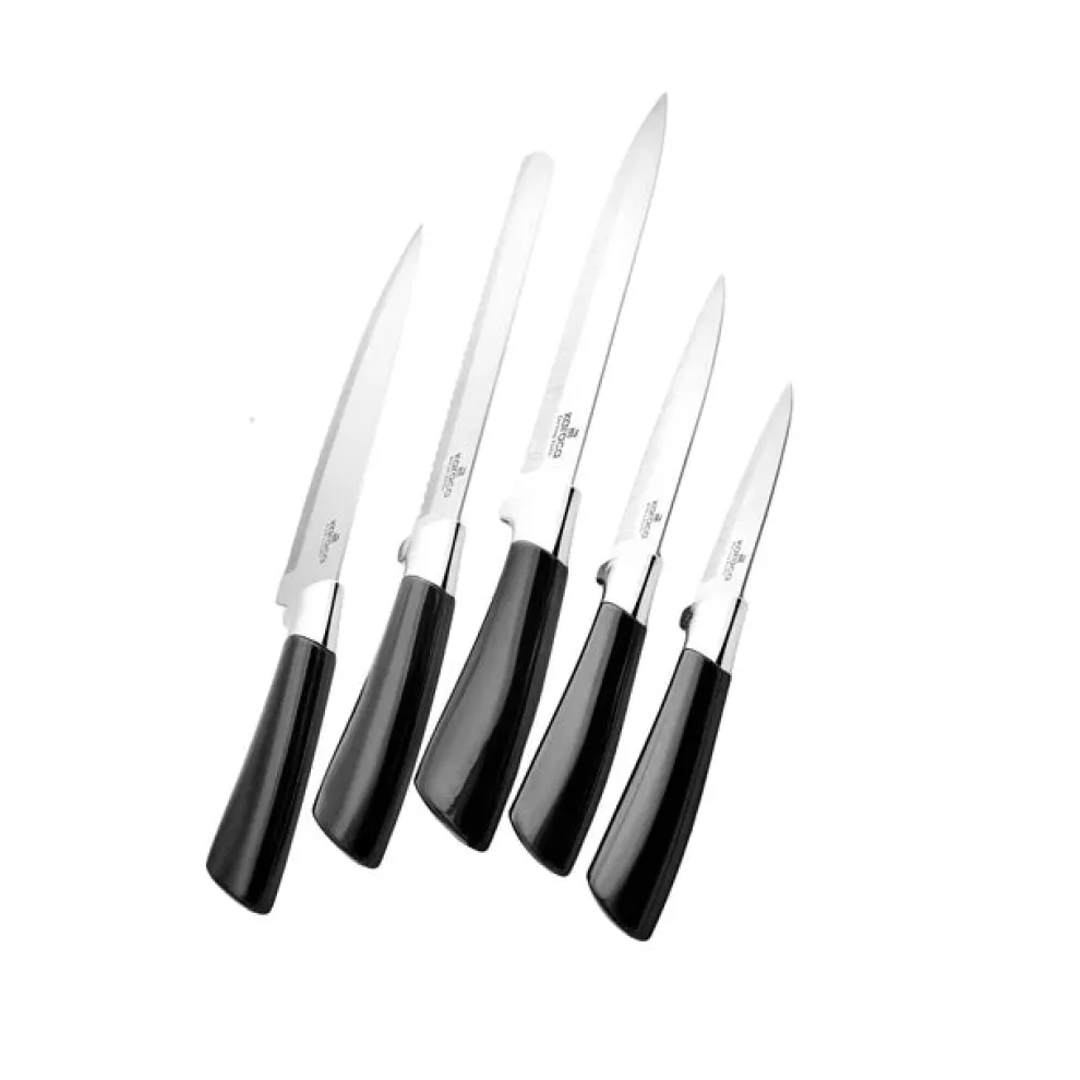 Karaca Mastersharp 6-Piece Stainless Steel Knife Set, 30cm, Black