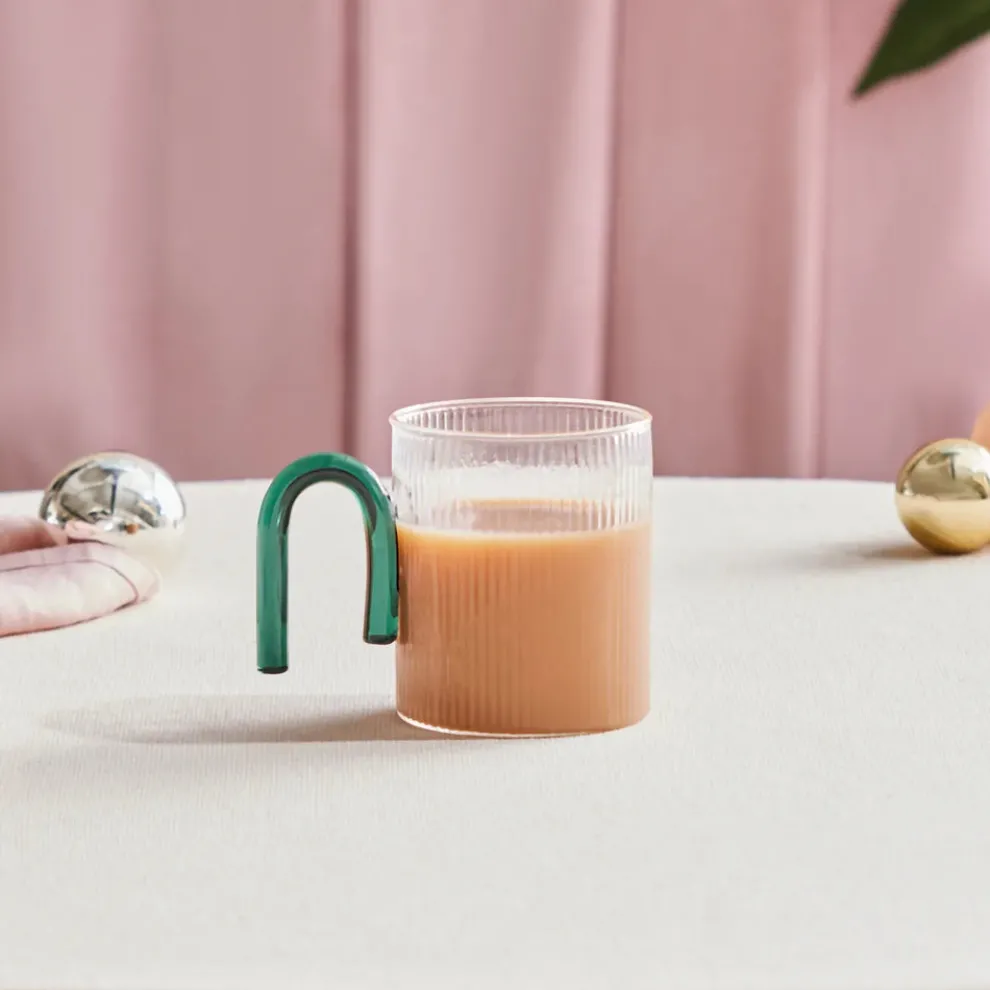 Karaca Miracle Glass Mug, 320ml, Green