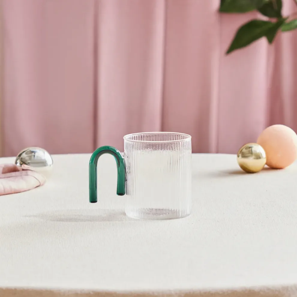 Karaca Miracle Glass Mug, 320ml, Green